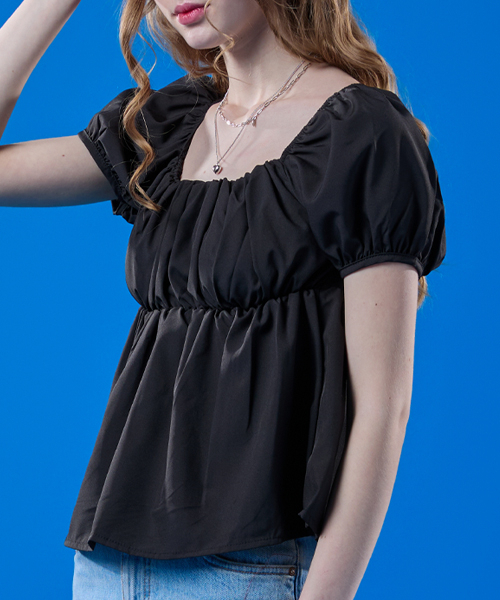 KOLEAT（コレット）の「パフバルーンチューリップ半袖ブラウス[BLACK] KCL。（シャツ/ブラウス・レディース・その他・FREE）」の3枚目の写真