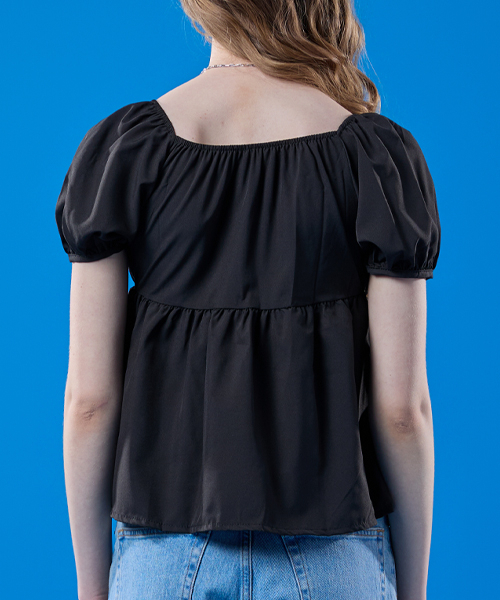 KOLEAT（コレット）の「パフバルーンチューリップ半袖ブラウス[BLACK] KCL。（シャツ/ブラウス・レディース・その他・FREE）」の4枚目の写真