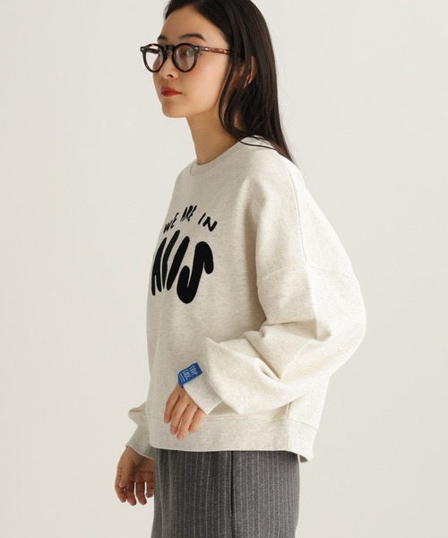 studio CLIP（スタディオクリップ）の「【daily CLIP × holiday】短丈スウェットプルオーバー（スウェット・レディース・グレー/ホワイト・FREE）」の5枚目の写真