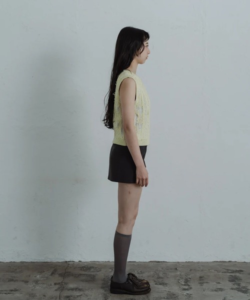 merrylatte（メリーラテ）の「fringe knit vest（ベスト・レディース・グリーン・FREE）」の9枚目の写真