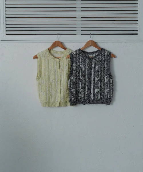 merrylatte（メリーラテ）の「fringe knit vest（ベスト・レディース・グリーン・FREE）」の14枚目の写真