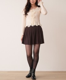 Nohea（ノヘア）の「リブニット　フレアプリーツ　ミニスカート（スカート）」