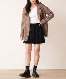 Nohea（ノヘア）の「リブニット　フレアプリーツ　ミニスカート（スカート）」