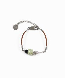 KIMZISU（キムジス）の「Stone Combi Bracelet - Barrel Loop _ BROWN（ブレスレット）」