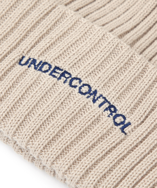 UNDERCONTROL(アンダーコントロール)の「四季用薄手ロングビーニーコットンニット男女共用ロゴビーニーモ帽子 BEANIE / COLLEGE CREW / L オートミール(ニットキャップ/ビーニー・メンズ・その他・FREE)」の3枚目の写真