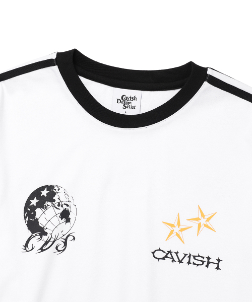 Cavish(カビシ)の「GLOBE FOOTBALL LS TEE WHITE(CV2FSUT552A)(Tシャツ/カットソー・レディース・ホワイト・SMALL/MEDIUM/LARGE/X-LARGE)」の3枚目の写真
