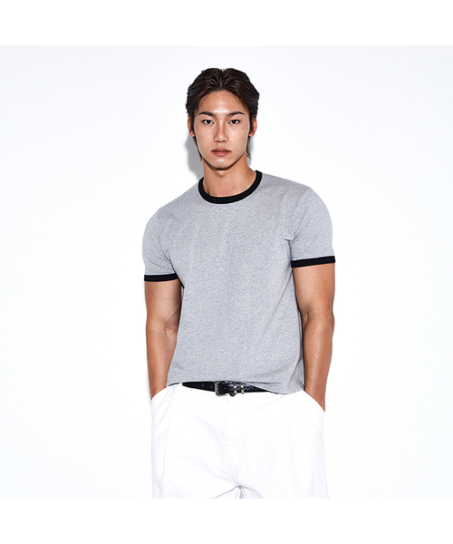 RVD(アールブイディー)の「クロップコットンモーダルマッスルフィットリンガーティー(グレー)(Tシャツ/カットソー・メンズ・その他・LARGE/X-LARGE/2XL)」の1枚目の写真