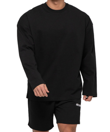 セミオーバーサイズ長袖Tシャツ(ブラック)