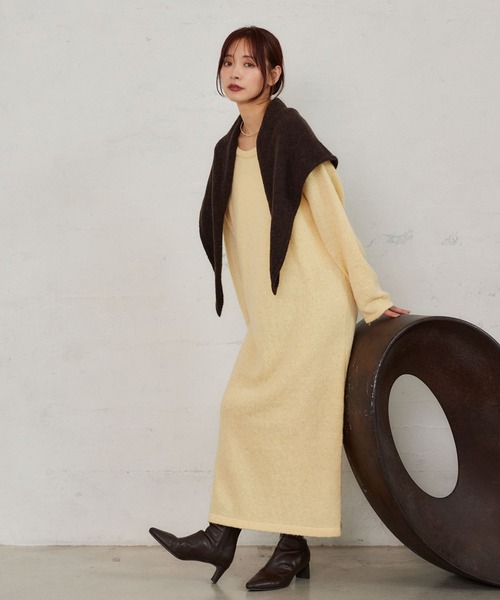 mysty woman(ミスティウーマン)の「【WEB限定】エヴリデイワンピース 636520(ワンピース・レディース・ピンク/ブラウン/ピンクベージュ/ライトブルー/ブラック/チャコールグレー/グレー/イエロー・FREE)」の18枚目の写真