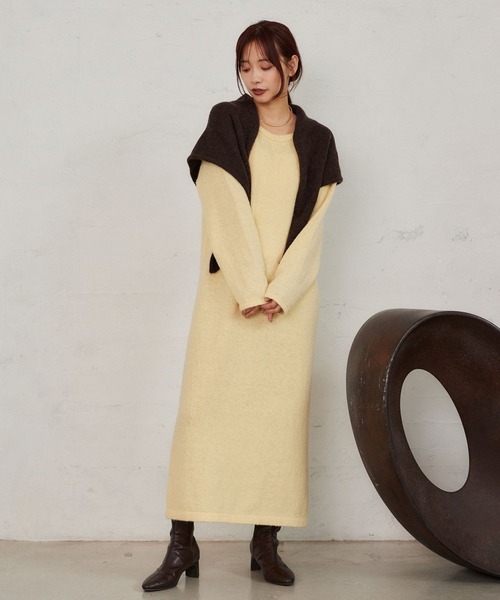 mysty woman(ミスティウーマン)の「【WEB限定】エヴリデイワンピース 636520(ワンピース・レディース・ピンク/ブラウン/ピンクベージュ/ライトブルー/ブラック/チャコールグレー/グレー/イエロー・FREE)」の19枚目の写真