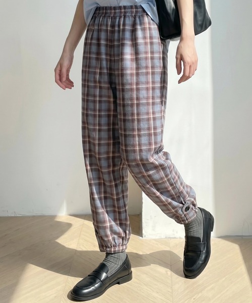 cammie(キャミー)の「あったかチェックパンツ(その他パンツ・レディース・ブラウン/グレー・M/L)」の3枚目の写真
