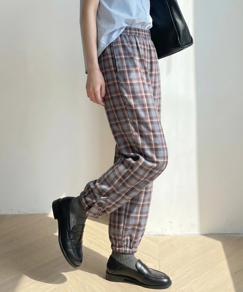 cammie(キャミー)の「あったかチェックパンツ(その他パンツ・レディース・ブラウン/グレー・M/L)」の5枚目の写真