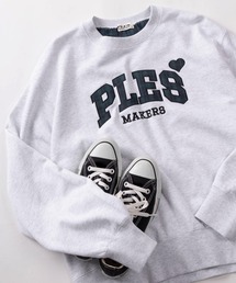 make a ray!（メイク ア レイ！）の「【72】【PLES】チェックロゴ アップリケ ショート丈 スウェット/メンズ/レディース/ユニセックス（スウェット）」