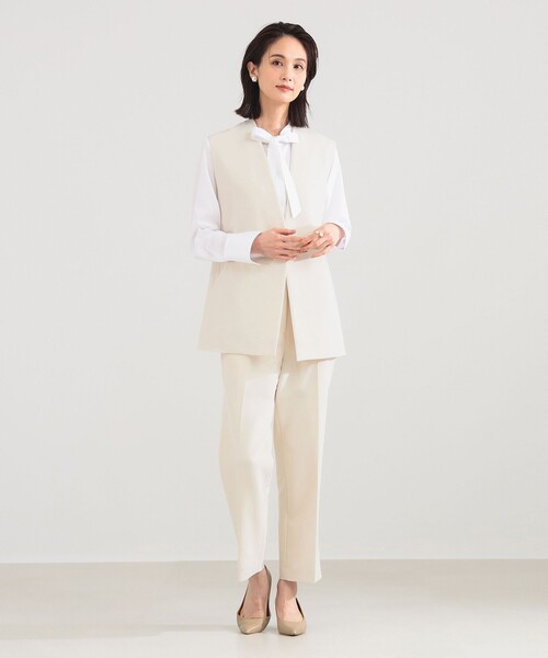 Demi-Luxe BEAMS（デミルクス ビームス）の「【セレモニー・フォーマル】コットン リボンタイ シャツ（シャツ/ブラウス・レディース・その他7/ブラウン系その他/ホワイト・36/38）」の7枚目の写真