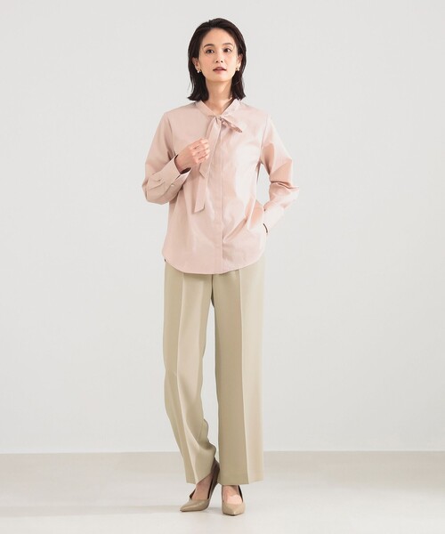 Demi-Luxe BEAMS（デミルクス ビームス）の「【セレモニー・フォーマル】コットン リボンタイ シャツ（シャツ/ブラウス・レディース・その他7/ブラウン系その他/ホワイト・36/38）」の12枚目の写真