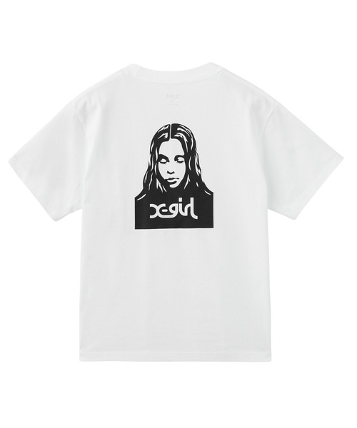 X-girl(エックスガール)の「FACE S/S TEE(Tシャツ/カットソー・レディース・ホワイト/ベージュ/ブラック・S/M/L)」の16枚目の写真