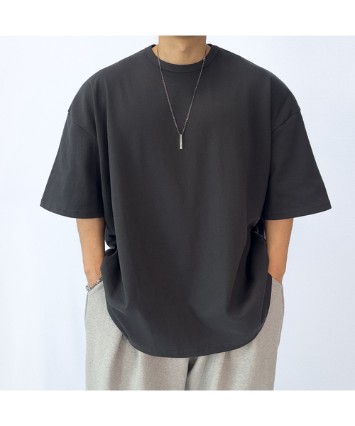 PACIENCIA（パシエンシア）の「無地ビッグサイズボックスフィット半袖（Tシャツ/カットソー・メンズ・ホワイト/ブラック/グレー/チャコール・MEDIUM/LARGE/X-LARGE/XX-LARGE）」の4枚目の写真
