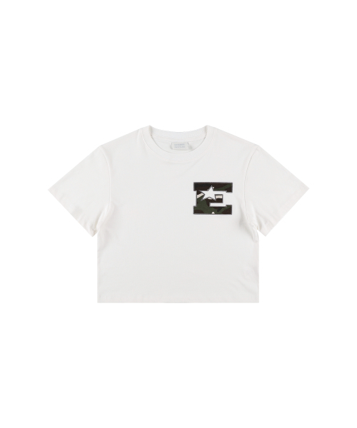 EPISODE UNTITLED(エピソードアンタイトルド)の「カモフラージュクロップTシャツホワイト(Tシャツ/カットソー・レディース・ホワイト・FREE)」の2枚目の写真