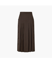 KUME（クメ）の「Wool Blend Side Button Skirt, Dark Brown（スカート）」