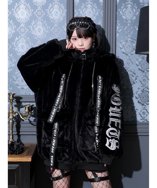 NOEMIE（ノエミー）の「スタンドフードユニセックスファーブルゾン（ブルゾン・レディース・オフホワイト/ブラック/パープル・M）」の22枚目の写真