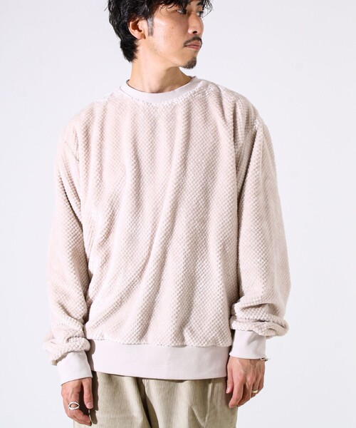 GLOSTER（グロスター）の「【とろける暖かさ】パイナップルフリースクルーネックスウェット（スウェット・メンズ・ネイビー/ベージュ/ブラック・M/L/S）」の3枚目の写真