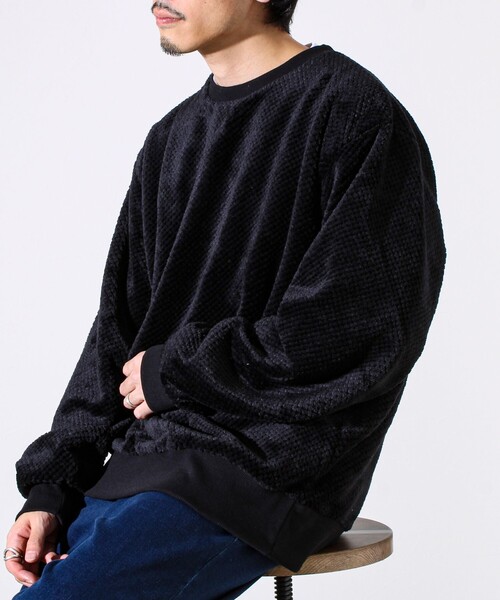 GLOSTER（グロスター）の「【とろける暖かさ】パイナップルフリースクルーネックスウェット（スウェット・メンズ・ネイビー/ベージュ/ブラック・M/L/S）」の2枚目の写真