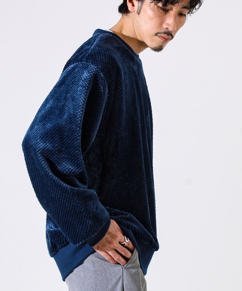 GLOSTER（グロスター）の「【とろける暖かさ】パイナップルフリースクルーネックスウェット（スウェット・メンズ・ネイビー/ベージュ/ブラック・M/L/S）」の8枚目の写真