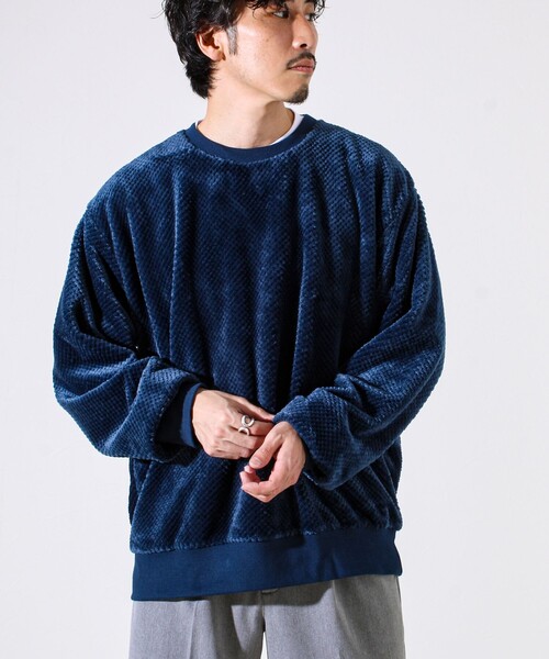 GLOSTER（グロスター）の「【とろける暖かさ】パイナップルフリースクルーネックスウェット（スウェット・メンズ・ネイビー/ベージュ/ブラック・M/L/S）」の9枚目の写真