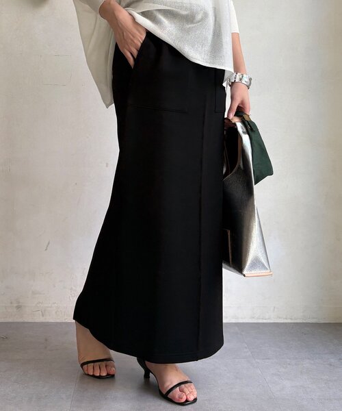 DouDou（ドゥドゥ）の「コットンダンボールタイトスカート（スカート・レディース・ベージュ/グレー/ブラック・FREE）」の2枚目の写真