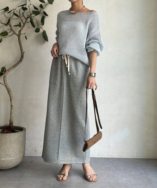 DouDou（ドゥドゥ）の「コットンダンボールタイトスカート（スカート・レディース・ベージュ/グレー/ブラック・FREE）」の13枚目の写真