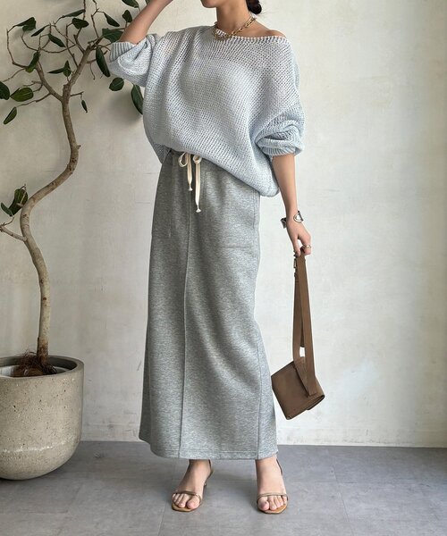 DouDou（ドゥドゥ）の「コットンダンボールタイトスカート（スカート・レディース・ベージュ/グレー/ブラック・FREE）」の14枚目の写真