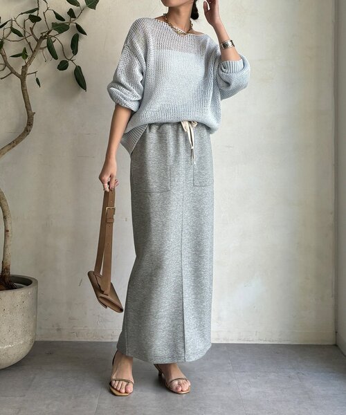 DouDou（ドゥドゥ）の「コットンダンボールタイトスカート（スカート・レディース・ベージュ/グレー/ブラック・FREE）」の16枚目の写真