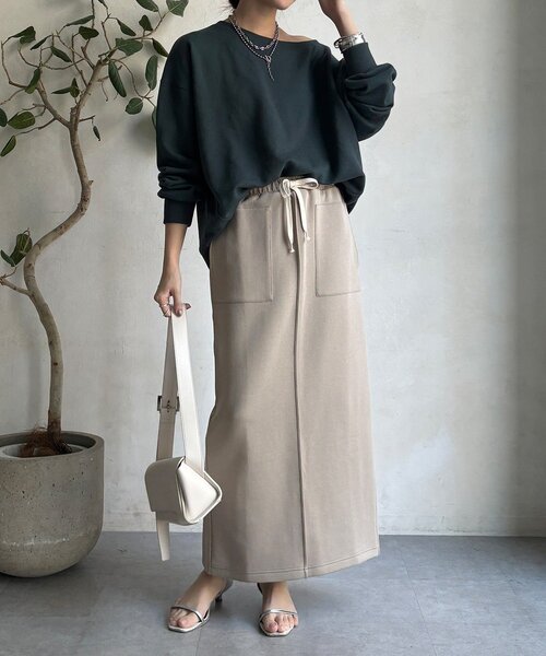 DouDou（ドゥドゥ）の「コットンダンボールタイトスカート（スカート・レディース・ベージュ/グレー/ブラック・FREE）」の22枚目の写真