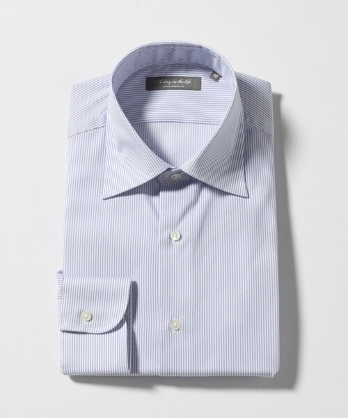 A DAY IN THE LIFE UNITED ARROWS(アデイインザライフユナイテッドアローズ)の「ツイル ストライプ セミワイドカラーシャツ-イージーケア-<A DAY IN THE LIFE>(シャツ/ブラウス・メンズ・ロイヤルブルー・38cm/40cm/39cm/41cm/37cm/42cm)」の3枚目の写真