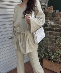 WILLFULLY（ウィルフリー）の「side ribbon tuck bell sleeve rib tops（Tシャツ/カットソー）」