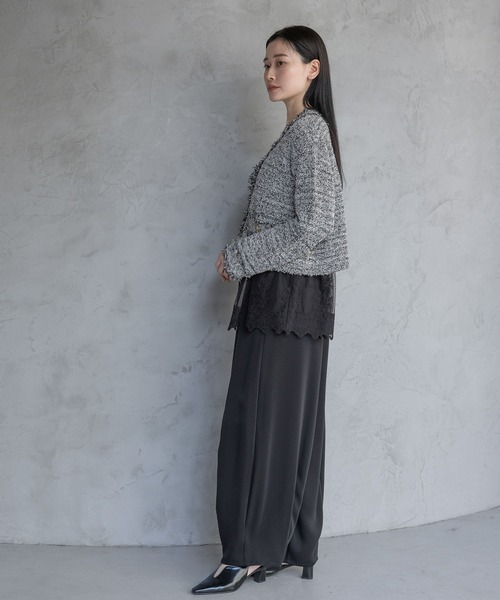 A part by（アパートバイ）の「フリンジツイードニットVネックカーディガン（カーディガン/ボレロ・レディース・オフホワイト/ブルー/ブラック系その他2・FREE）」の12枚目の写真