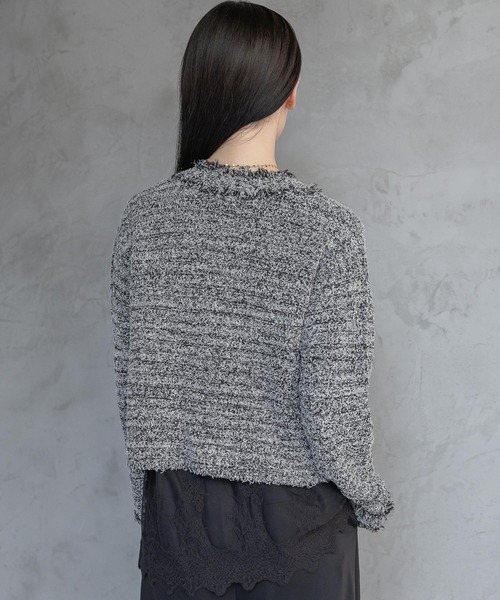 A part by（アパートバイ）の「フリンジツイードニットVネックカーディガン（カーディガン/ボレロ・レディース・オフホワイト/ブルー/ブラック系その他2・FREE）」の15枚目の写真