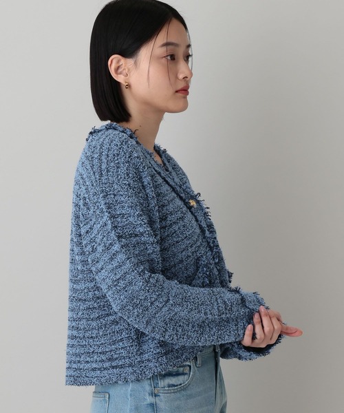 A part by（アパートバイ）の「フリンジツイードニットVネックカーディガン（カーディガン/ボレロ・レディース・オフホワイト/ブルー/ブラック系その他2・FREE）」の7枚目の写真