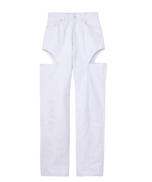 JOHN LAWRENCE SULLIVAN WASHED DENIM HOLLOWED OUT PANTS (JLSW-49