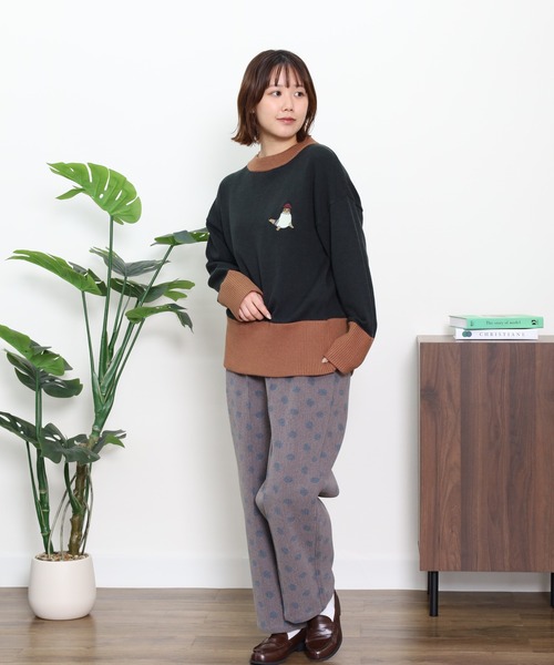 Emago(イマゴ)の「EMAGO ドット柄ニードルパンチパンツ(その他パンツ・レディース・チャコールグレー/グリーン/ブラウン・FREE)」の10枚目の写真