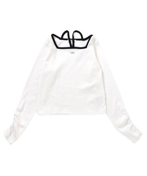 algy(アルジー)の「リブロンT(Tシャツ/カットソー・キッズ・ピンク/ブラック/オフホワイト・160/150/140/130)」の2枚目の写真