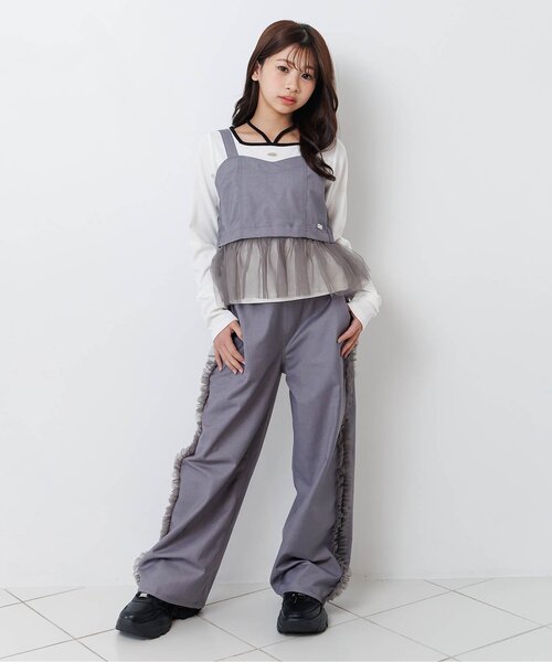 algy(アルジー)の「リブロンT(Tシャツ/カットソー・キッズ・ピンク/ブラック/オフホワイト・160/150/140/130)」の4枚目の写真