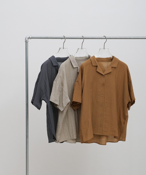 select MOCA(セレクトモカ)の「【ZOZO限定】ハーフスリーブシアーシャツ(シャツ/ブラウス・レディース・モカ/チャコールグレー/グレイッシュベージュ・FREE)」の16枚目の写真