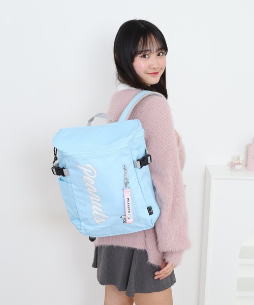 PEANUTS（ピーナッツ）の「SNOOPY スヌーピー ボックスリュック（バックパック/リュック・キッズ・ライトブルー/ブラック/ブラック系/パープル・FREE）」の5枚目の写真