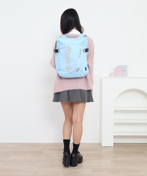 PEANUTS（ピーナッツ）の「SNOOPY スヌーピー ボックスリュック（バックパック/リュック・キッズ・ライトブルー/ブラック/ブラック系/パープル・FREE）」の8枚目の写真