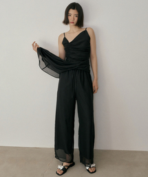 ASP CHIFFON WIDE PANTS BLACK