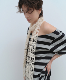 MILLO WOMEN（ミロウーマン）の「コットンクロシェスカーフ[アイボリー]（バンダナ/スカーフ）」