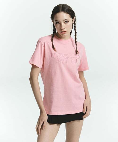 ITZAVIBE（イッザバイブ）の「[IBB22WT03PK] I LOVE CAT NOT YOU WOMEN FIT T-SHIRTS PINK（Tシャツ/カットソー・レディース・その他・ONE SIZE）」の2枚目の写真