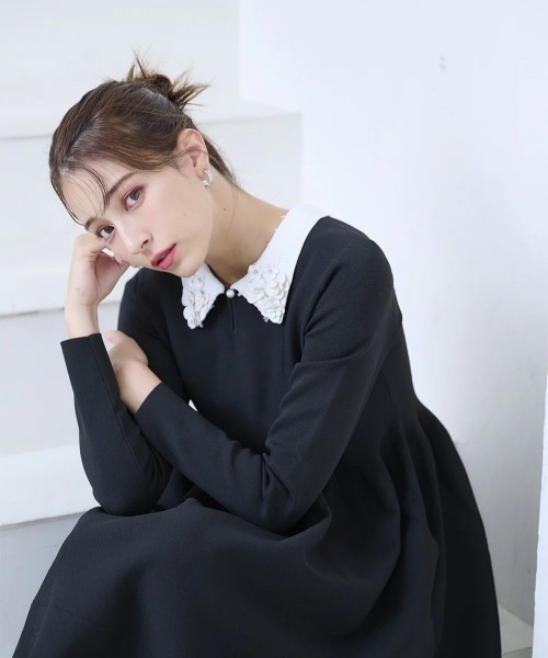Chesty(チェスティー)の「ニットフレアードレス(ワンピース・レディース・ブラック/グレー・0/1)」の10枚目の写真