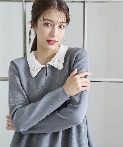 Chesty(チェスティー)の「ニットフレアードレス(ワンピース・レディース・ブラック/グレー・0/1)」の7枚目の写真